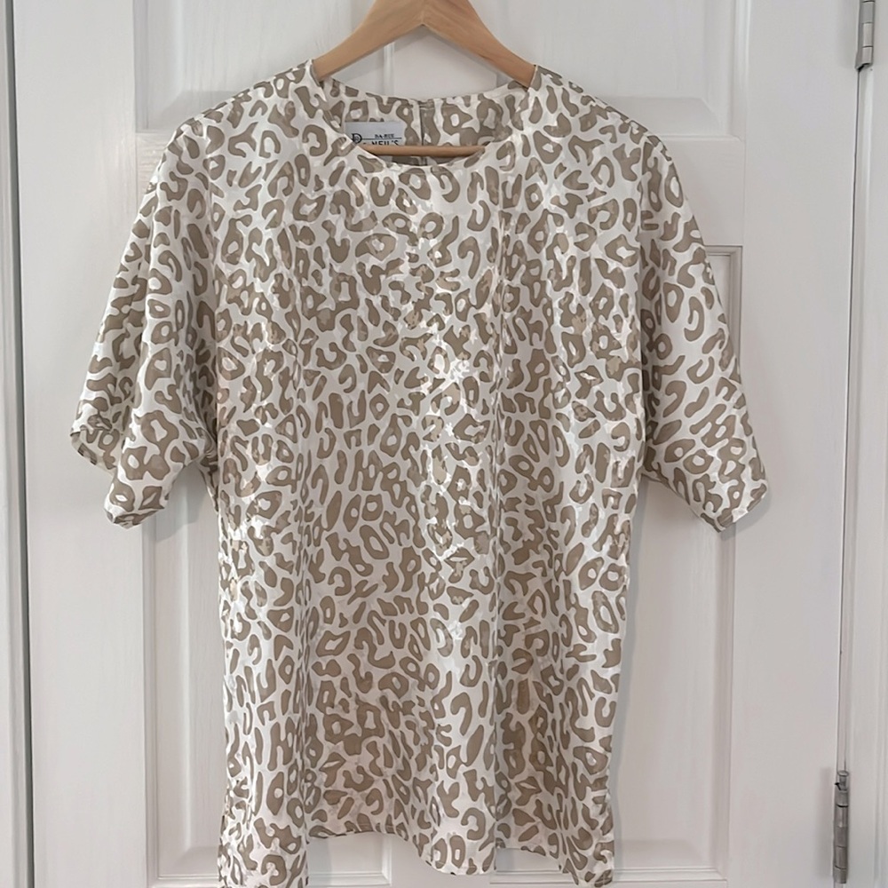 VINTAGE Silky Leopard Print Top